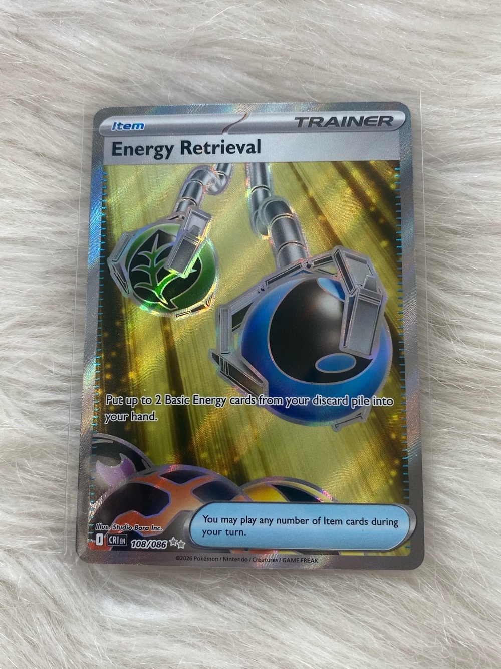 NEW Energy Retrieval Chaos Rising Full Art Pokémon Card Ultra Rare